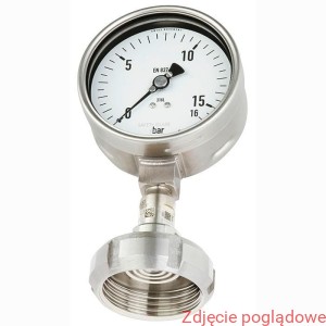 Manometr z separatorem wersja ze stali CrNi 233.50.100 16 bar 990.19 1 1/2" dolne gliceryna