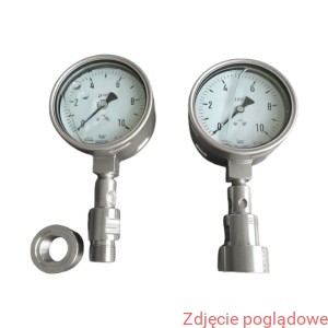 MANOMETR Z SEPARATOREM, WERSJA ZE STALI CRNI 233.50.100 0-10BAR 990.36 G 1 1/2"DOLNE GLICERYNA