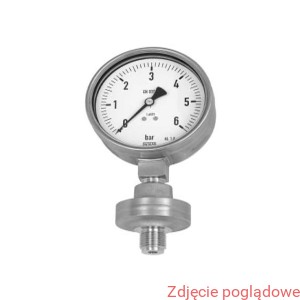 MANOMETR Z SEPARATOREM, WERSJA ZE STALI CRNI 233.50.100 0-6BAR 990.34 G1/2" OTW.12MM. DOLNE GLICERYNA