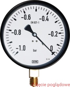 Manometr standardowy, model 111.10.160  0- 10 bar G1/2B stal