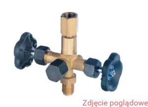  Zawór manometryczny trójdrogowy  z dwoma pokrętłami  910.11 G 1/2/G1/2/M20x1,5 stal nierdzewna
