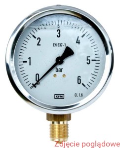 MANOMETR GLICERYNOWY MODEL 213.53.050  0..6BAR, G1/4, DOLNE GLICERYNA