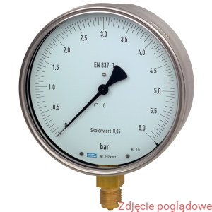 MANOMETR KONTROLNY, MODEL 311.10.160, ZAKRES WSKAZAŃ  0-6BAR , M20X1,5, klasa 0,6, MOCOWANIE DOLNE, PCA