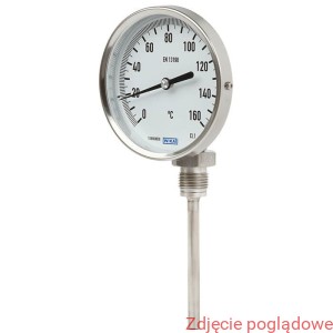 TERMOMETR BIMETALICZNY,MODEL  R52.063, ZAKRES  0-100ST.C,  L-6X350M, ZŁĄCZE PRZESUWNE NA CZUJNIKU G1/2" 