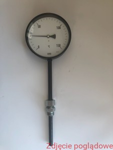 Termometr gazowy TGR 160 radialny, zakres 0-150St.C, Klasa: 1,6, M27 x 2.0 L=160x15mm oprawa stal