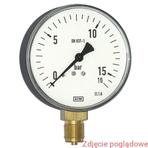 Manometr standardowy  o podwyższonej wytrzymałości 111.20.160 0 bar...6 bar M20 x 1,5 dolne