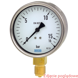 Manometr standardowy, wersja przemysłowa 212.20.100  0-10 bar G1/2B dolne