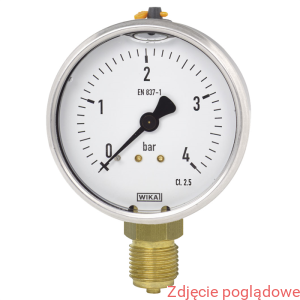 Manometr glicerynowy model 113.53.040 0-10 bar G1/8B tylne centryczne gliceryna