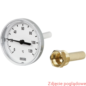 Termometr bimetaliczny  A43.10.100 0 °C ... 120 °C L1=60 x 9 mm G1/2" oprawa aluminium