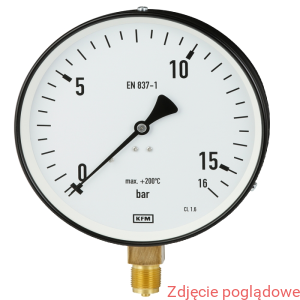Manometr  przemysłowy, model 111.22.160. R.  0 bar...10 bar M20 x 1,5 do 200st.C 