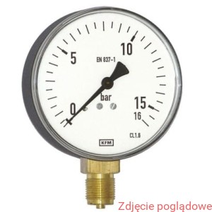 MANOMETR STANDARDOWY O PODWYŻSZONEJ WYTRZYMAŁOŚCI, MODEL 111.20.100 0-25BAR  G1/2 STAL