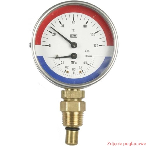 MANOMETR WP80-T 0-0,6MPA/0-120ST.C R1/2'