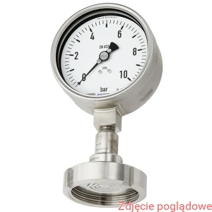 Manometr z separatorem, wersja ze stali CrNi 233.50.100 -1/+5 bar 990.18 DN40 tylne ekscentryczne gliceryna