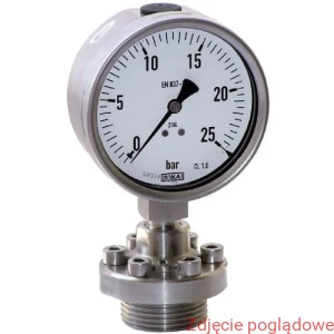 Manometr z separatorem wersja ze stali CrNi 233.50.100 6 bar PGS.48 M48x3 zew dolne gliceryna