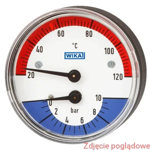 TERMOMANOMETR WP 100.12.063 0-4BAR/20-120ST.C G1/2B TYLNY