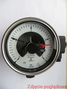 MANOMETR KONTAKTOWY ZE STALI KWASOODPORNEJ , MODEL PGS23.100,  821.2, ZAKRES WSKAZAŃ -1..3 BAR , G1/2', DOLNE