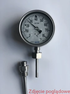 Termometr bimetaliczny R5502/3, NS100, 0-80°C, L1=63x8mm G1/2" wypełniony