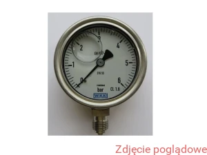 Manometr wersja ze stali CrNi 233.50.063 0-6 bar G1/4B dolne+zagęszczona podziałka
