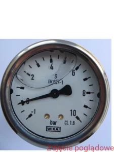 Manometr glicerynowy model 213.53.063 -1/+10 bar G1/4B mocowanie tylne gliceryna