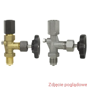 Zawór manometryczny trójdrogowy  910.11 G 1/2 B zewn. + G 1/2 LH-RH nakrętka DIN  stop miedzi