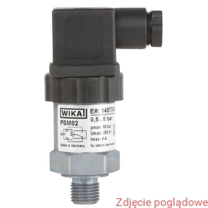 Mechaniczny przełącznik ciśnienia PSM02 0.2 ... 2 bar G 1/4 B wg ISO228-1 SPDT wtyczka kątowa stal galw.