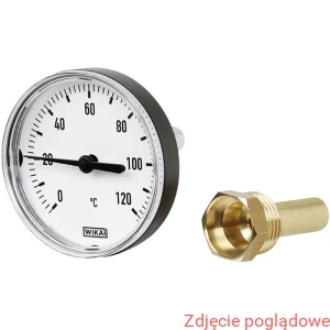 Termometr bimetaliczny A43.10.100 0 °C ... 120 °C L1=100 x 9 mm G1/2" oprawa aluminium