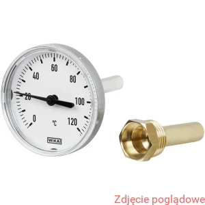 Termometr bimetaliczny A43.10.100 0 °C ... 60 °C L1=60 x 9 mm G1/2" oprawa aluminium