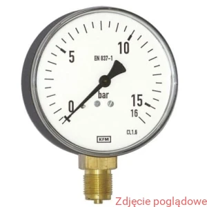 MANOMETR STANDARDOWY O PODWYŻSZONEJ WYTRZYMAŁOŚCI, MODEL 111.20.100 0-25BAR  G1/2 STAL